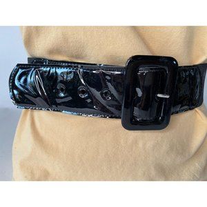 Black Patent and Stretch Belt